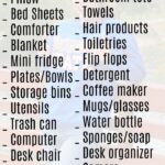 dorm room checklist 2